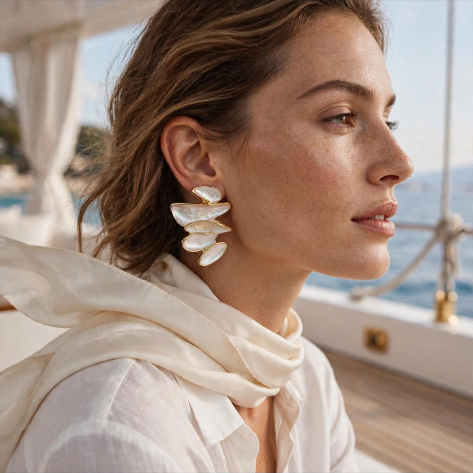 Pearl Cascade Statement Earrings
