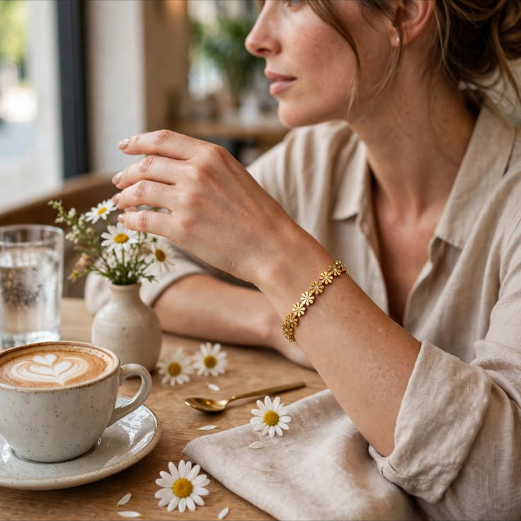 Golden Blossom Garden Bracelet