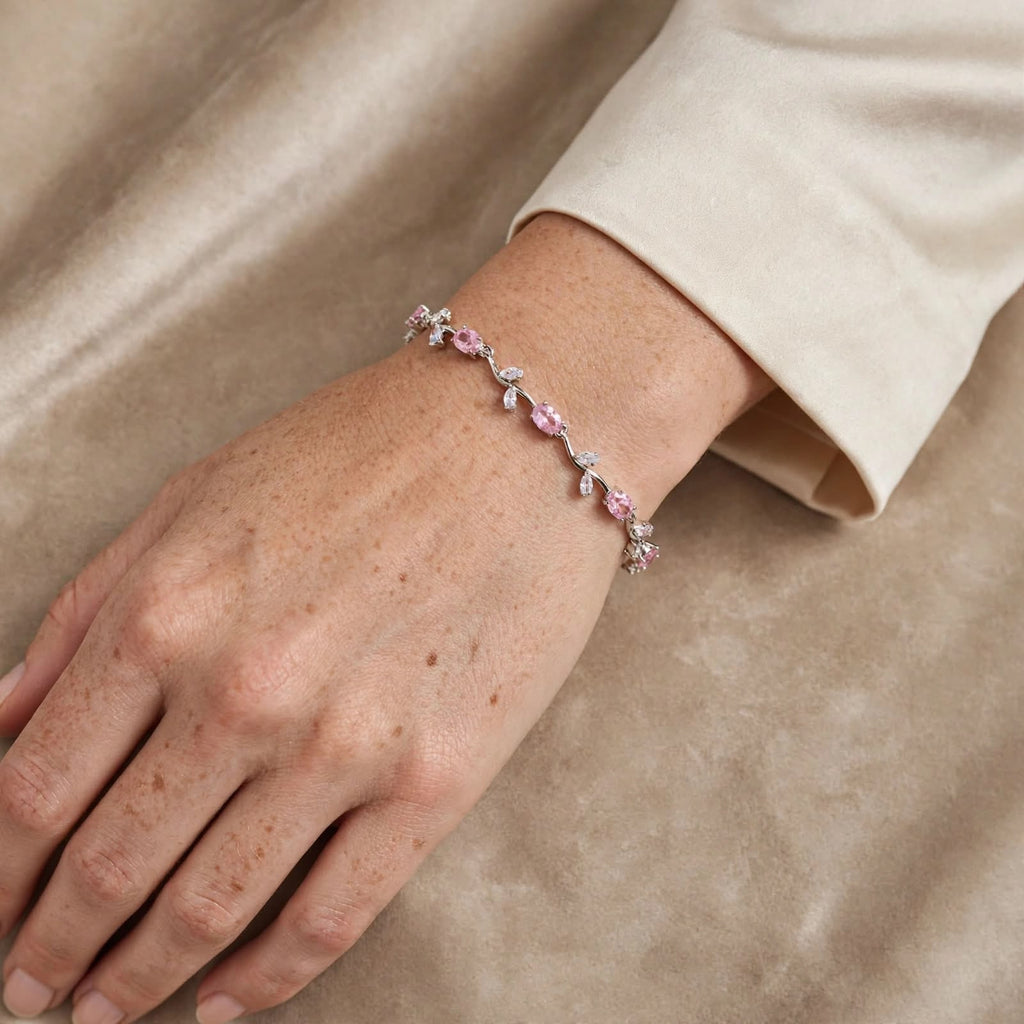 Rosé Blossom Crystal Bracelet