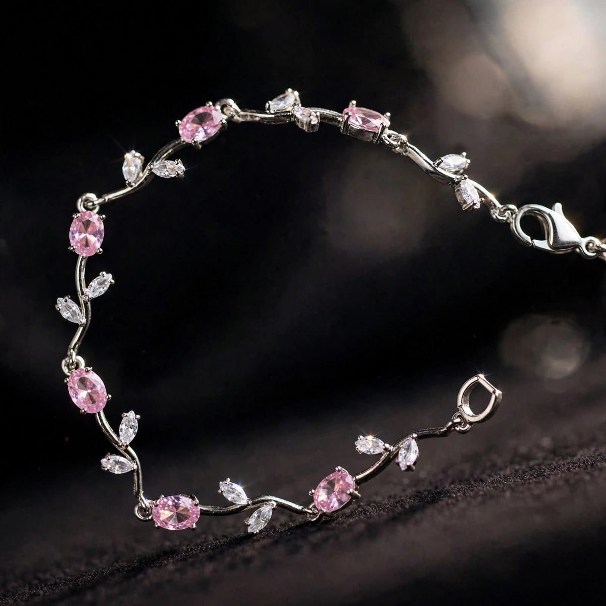 Rosé Blossom Crystal Bracelet