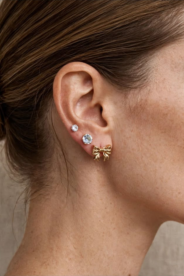 Luxe Bow & Crystal Earring Set