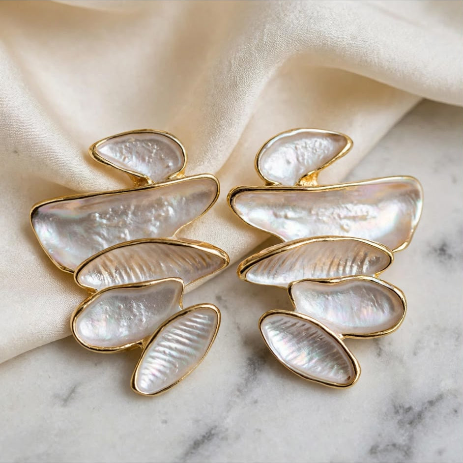 Pearl Cascade Statement Earrings