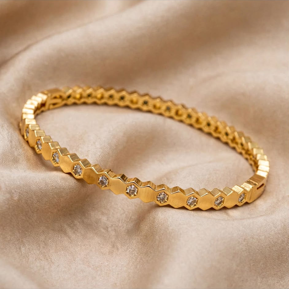 Golden Radiance Crystal Bracelet