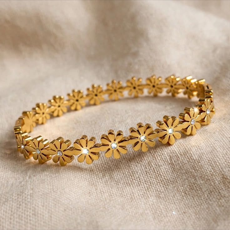 Golden Blossom Garden Bracelet